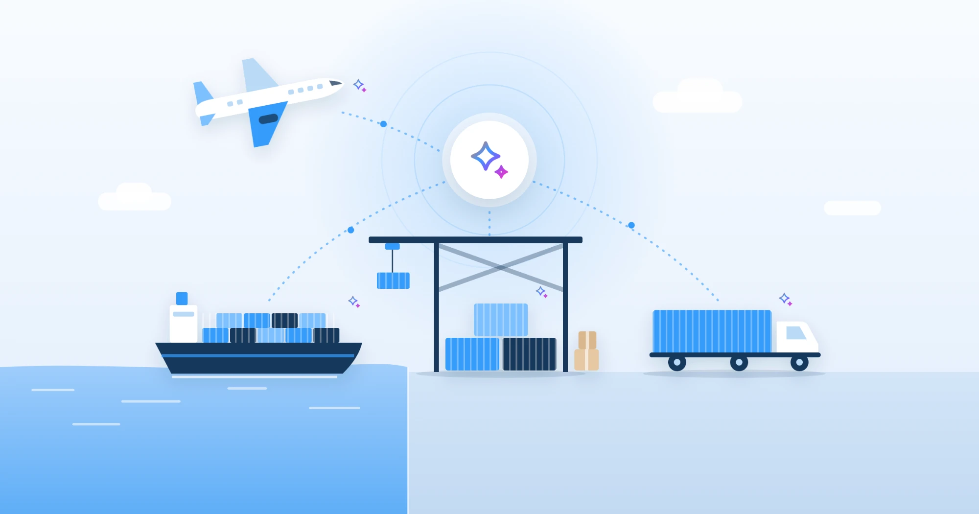 AI connecting air, ocean and road freight in one freight forwarding platform